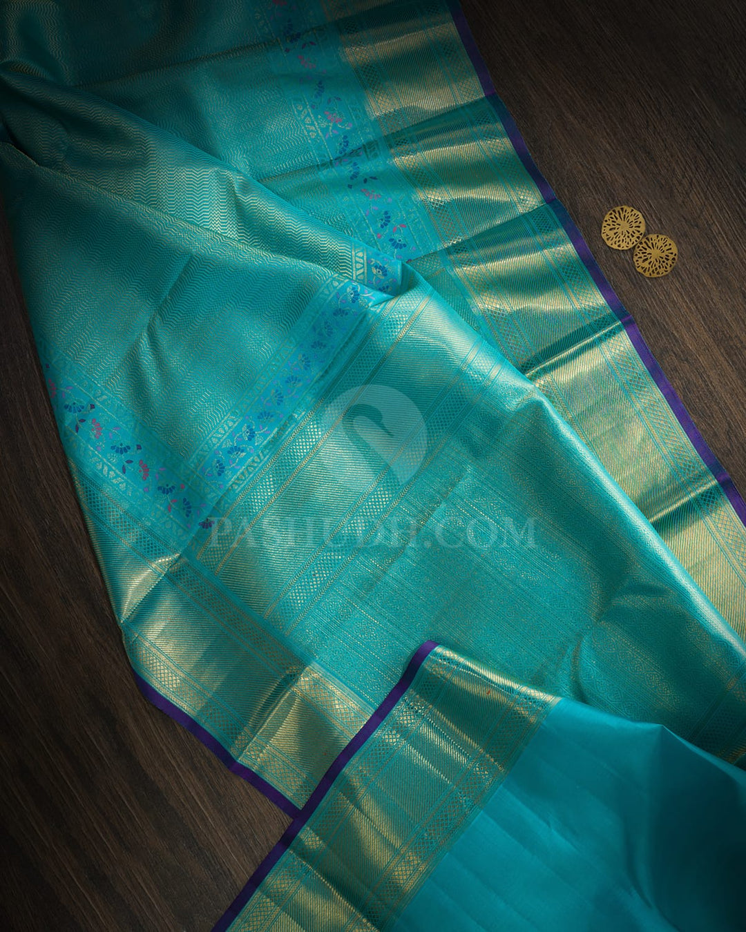 Sky Blue Meenakari Kanjivaram Silk Saree-S1843(B)