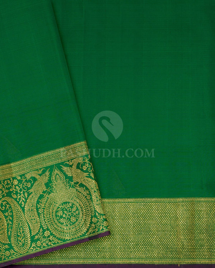 Sky Blue With Parrot Green Kanjivaram Silk Saree-S1742(B)