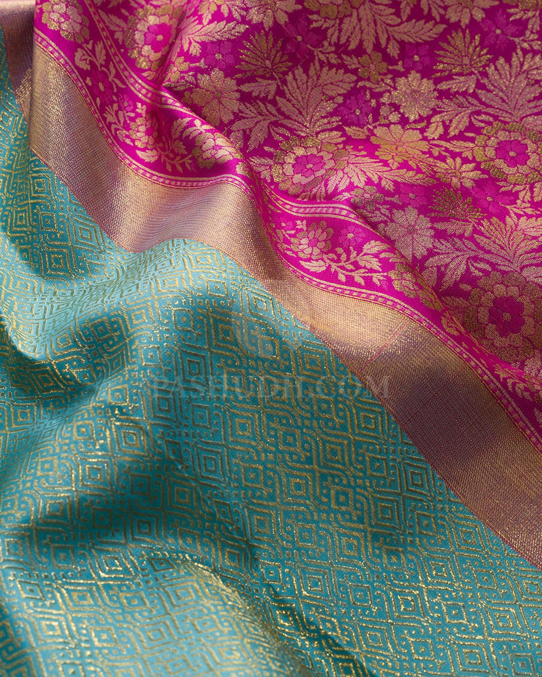 Powder Blue Meenakari Kanjivaram Silk Saree-S1852(A)