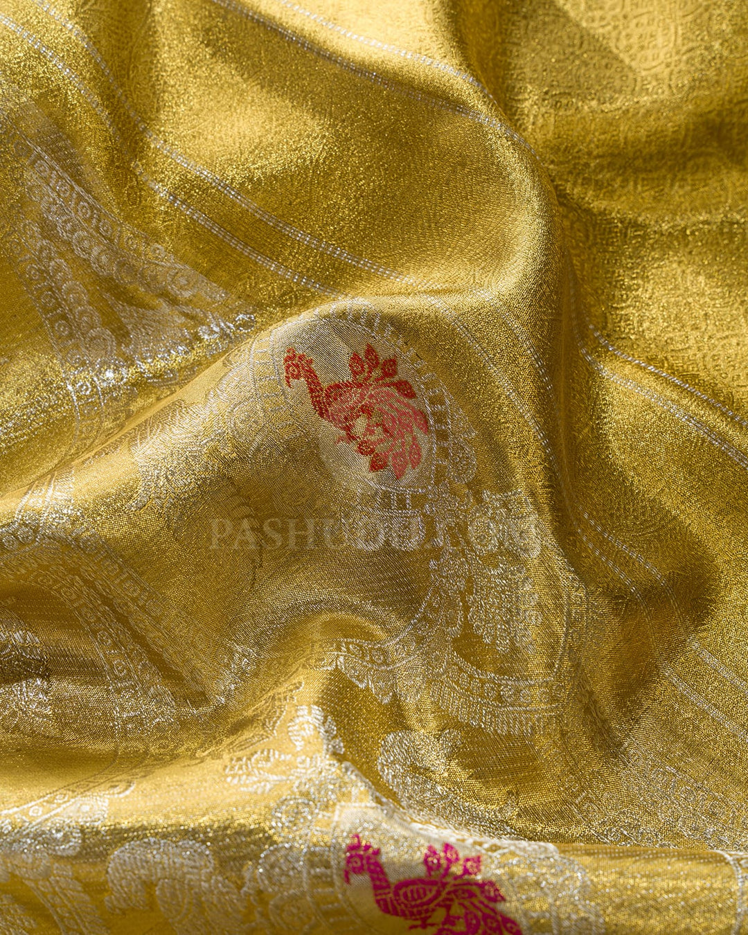 Gold And Silver Meenakari Zari Tissue Kanjivaram Silk Saree-S1849(A)