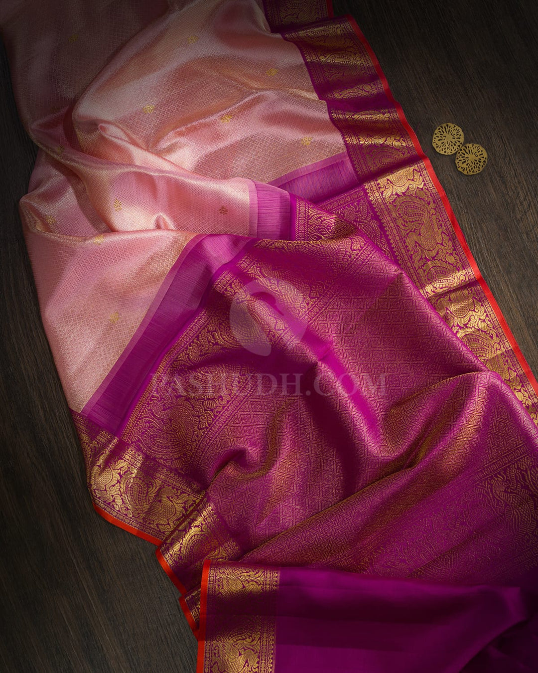 Baby Pink Silk Shimmer Kanjivaram Silk Saree-S1857(A)