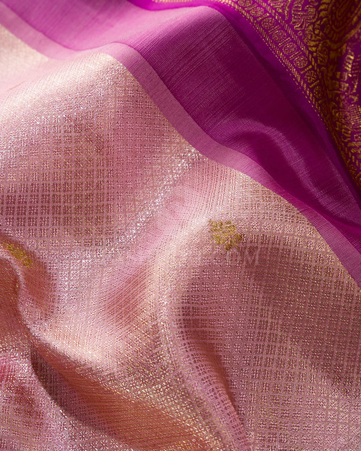 Baby Pink Silk Shimmer Kanjivaram Silk Saree-S1857(A)