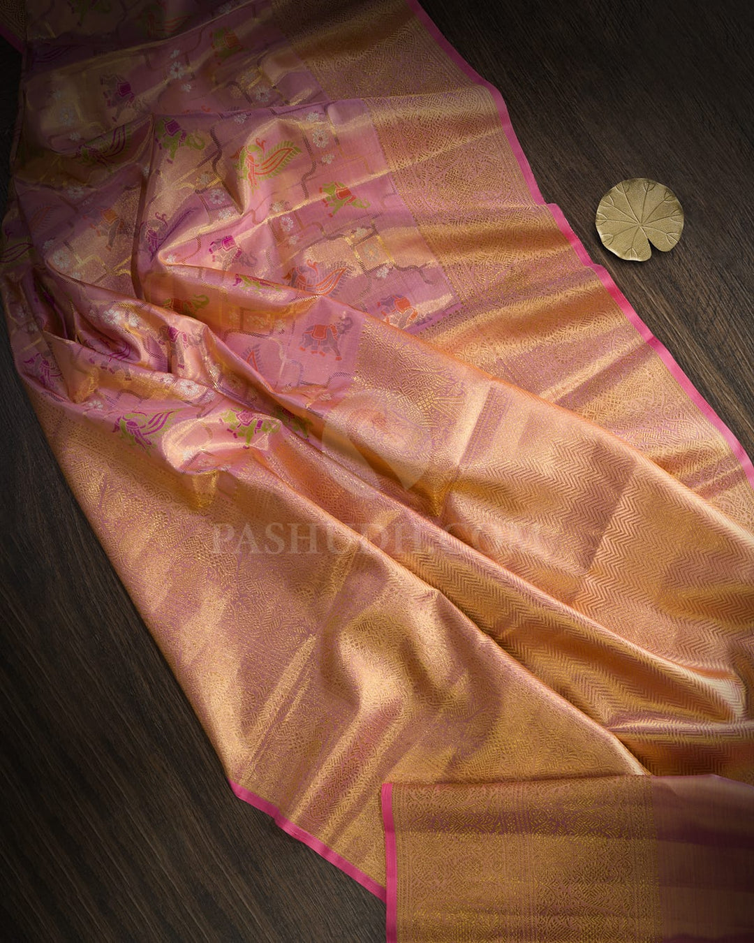 Baby Pink Gold Tissue Kanjivaram Silk Saree-S1853(A)