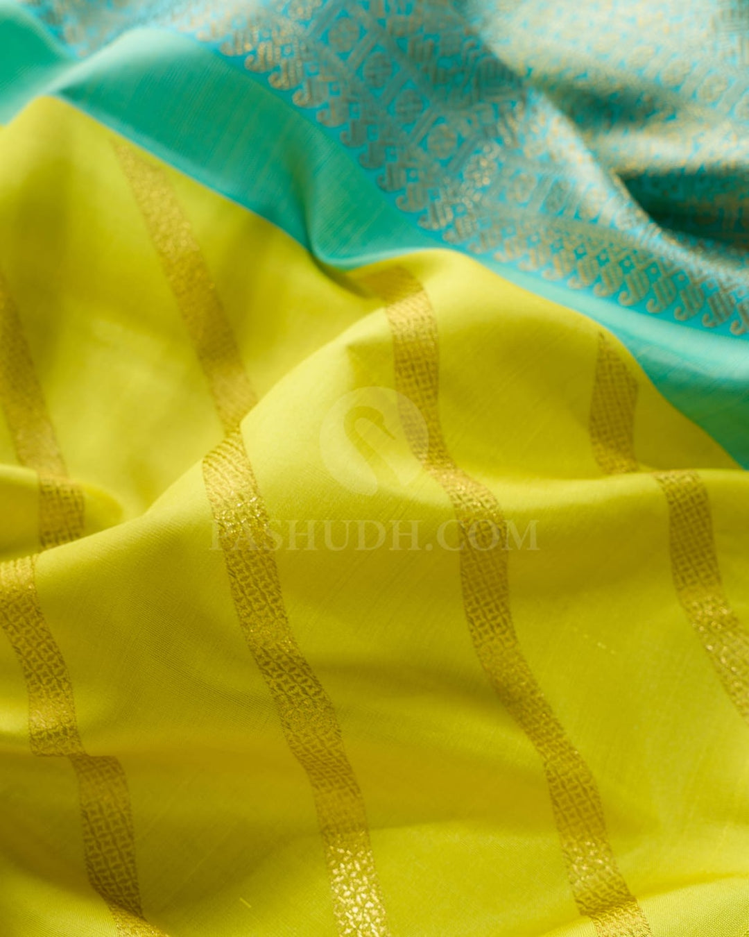 Neon Yellow Kanjivaram Silk Saree-S1598(B)