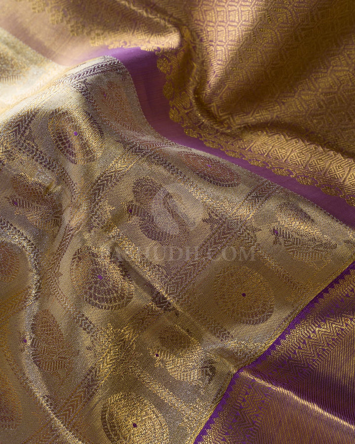 Gold And Silver Zari Tissue Kanjivaram Silk Saree-SP468