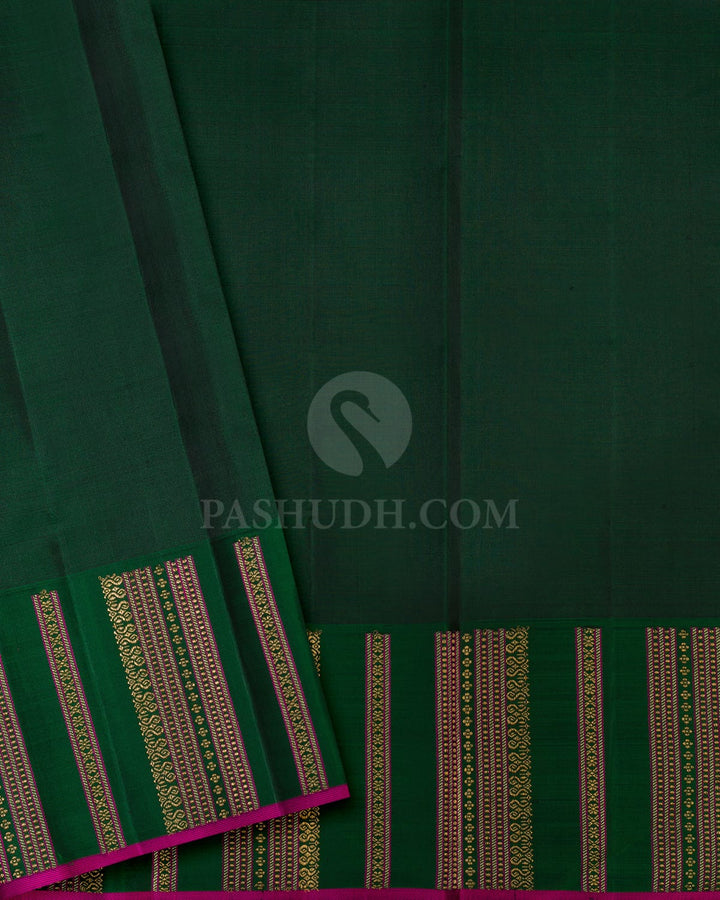 Pink Gold Organza Shimmer Kanjivaram Silk Saree-S1639(B)