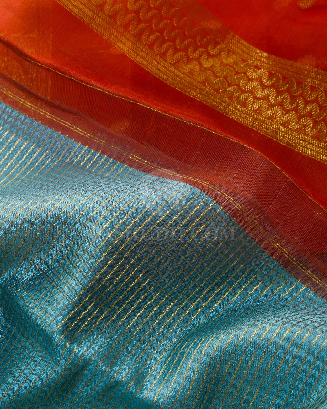 Powder Blue Organza Shimmer Kanjivaram Silk Saree-S1704(D)