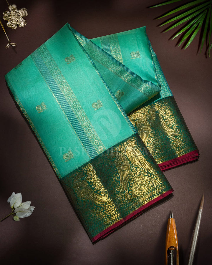 Dual Shaded Rexona Green Kanjivaram Silk Saree-S1811(B)