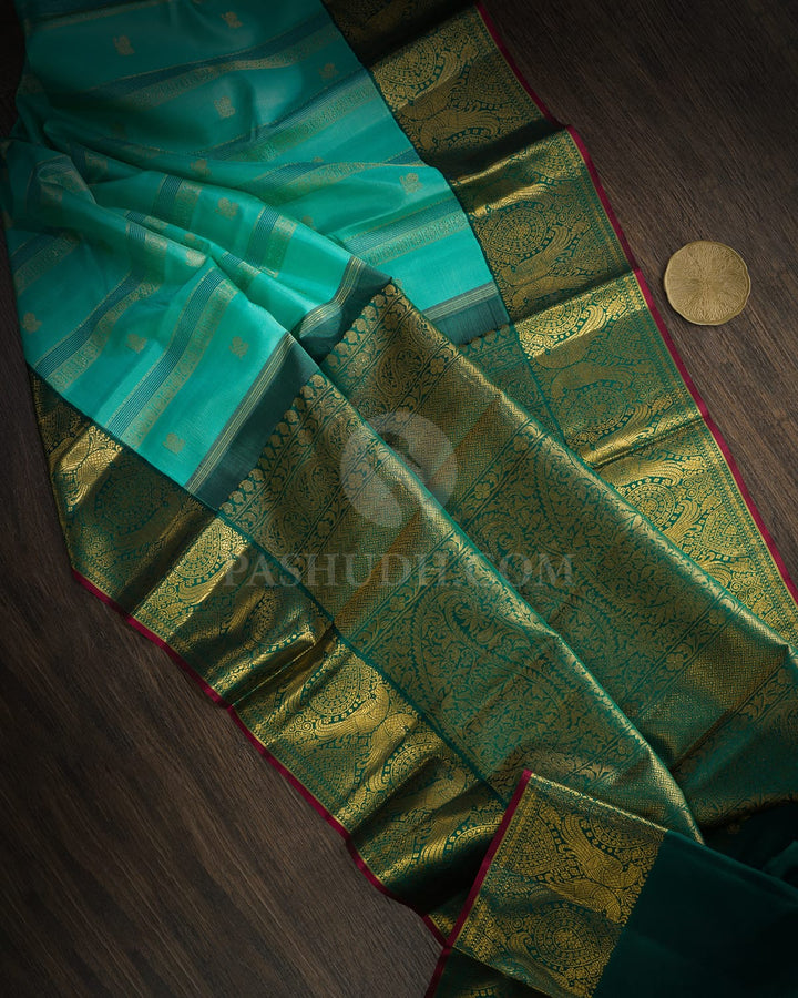 Dual Shaded Rexona Green Kanjivaram Silk Saree-S1811(B)