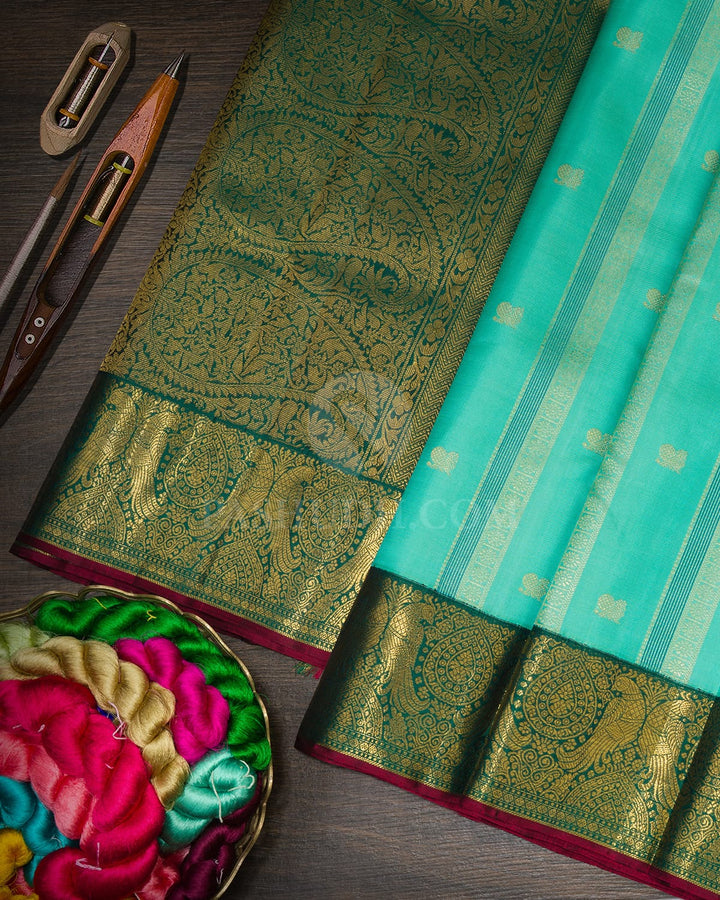 Dual Shaded Rexona Green Kanjivaram Silk Saree-S1811(B)