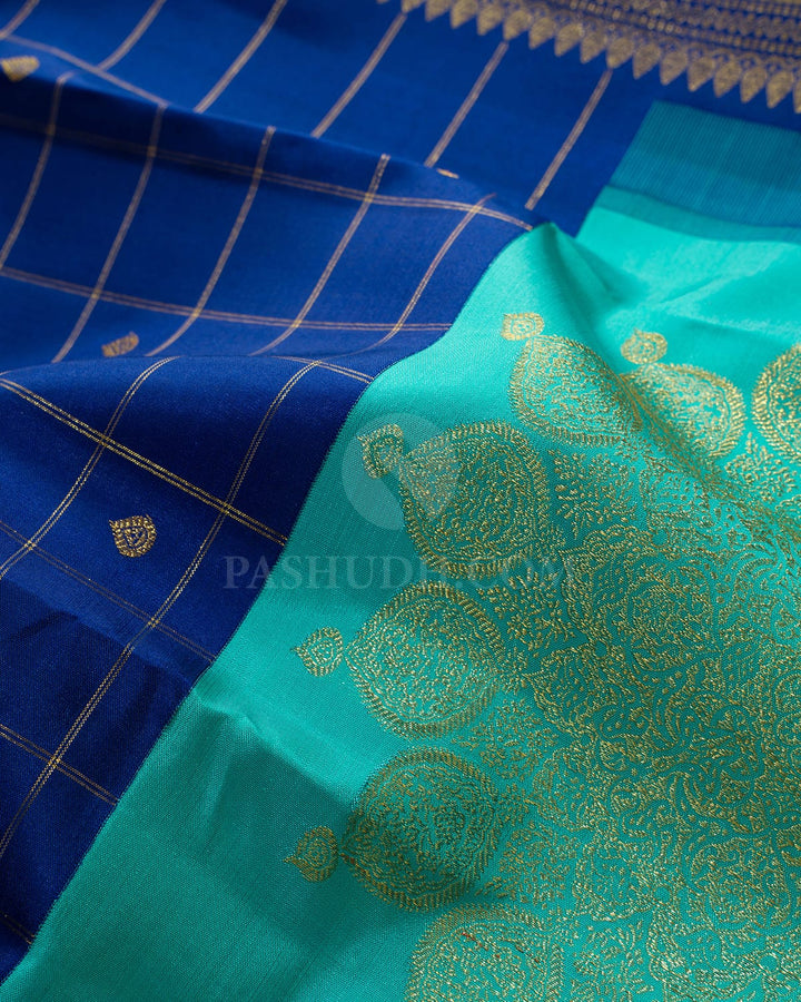 Ink Blue Traditional Kanjivaram Silk Saree-S1703(F)