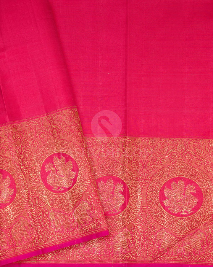 Dual Shaded Plum Vairaoosi Kattam Kanjivaram Silk Saree-S1805(B)