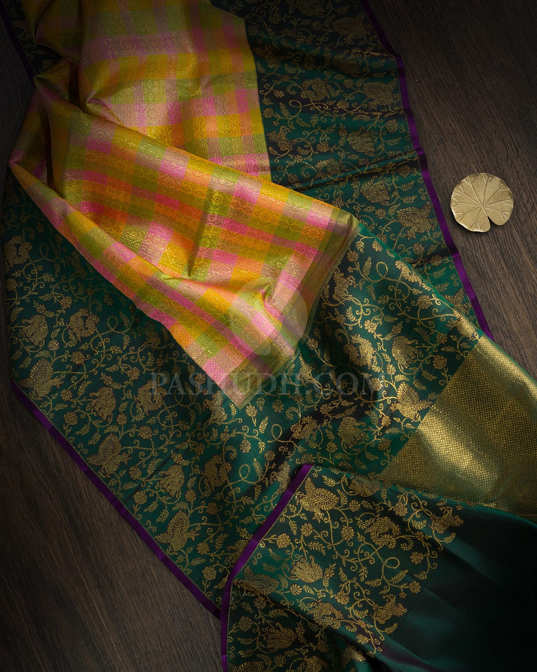 Multicolored Vanasingaram Kanjivaram Silk Saree-S1836(B)