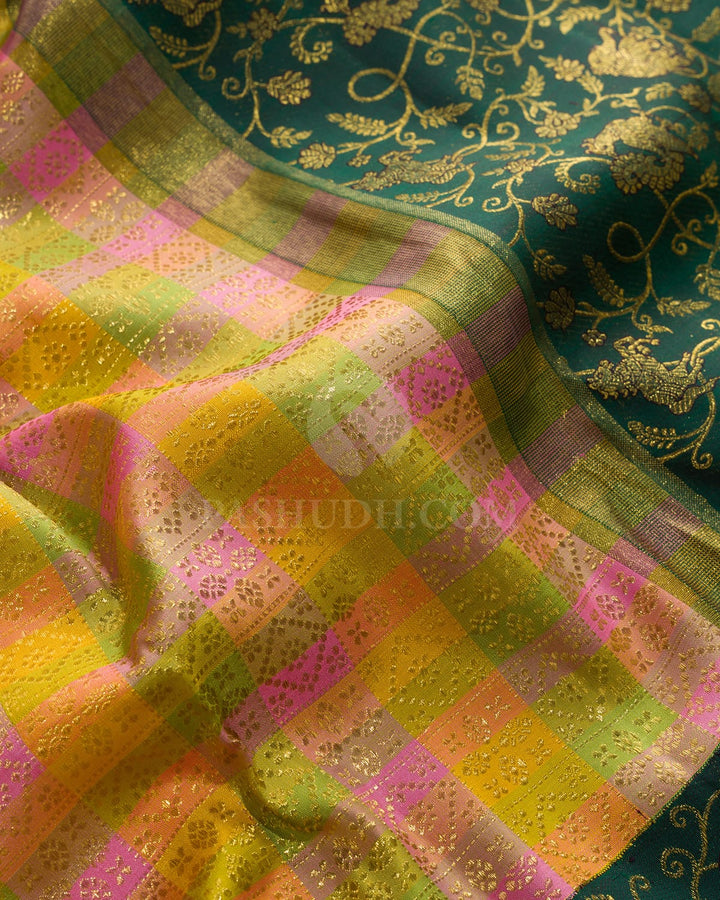 Multicolored Vanasingaram Kanjivaram Silk Saree-S1836(B)