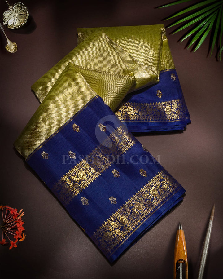 Light Green Organza Shimmer Kanjivaram Silk Saree-S1855(A)