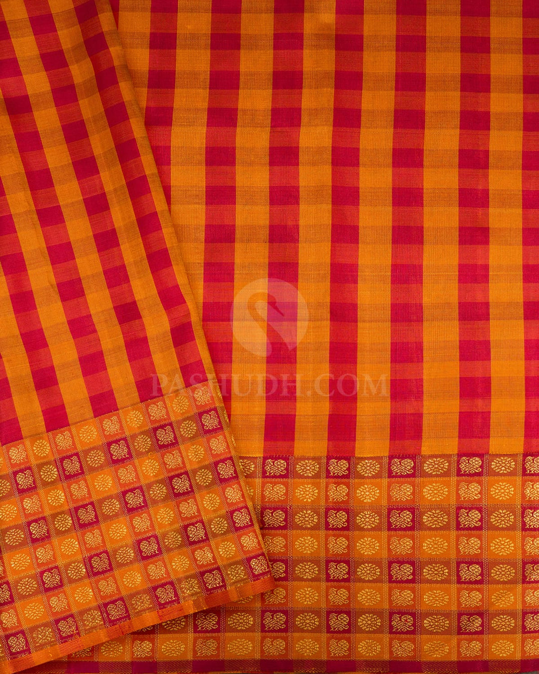 Gold And Silver Organza Shimmer Kanjivaram Silk Saree-S1854(A)