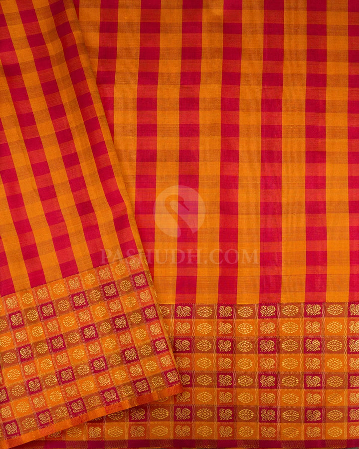Gold And Silver Organza Shimmer Kanjivaram Silk Saree-S1854(A)