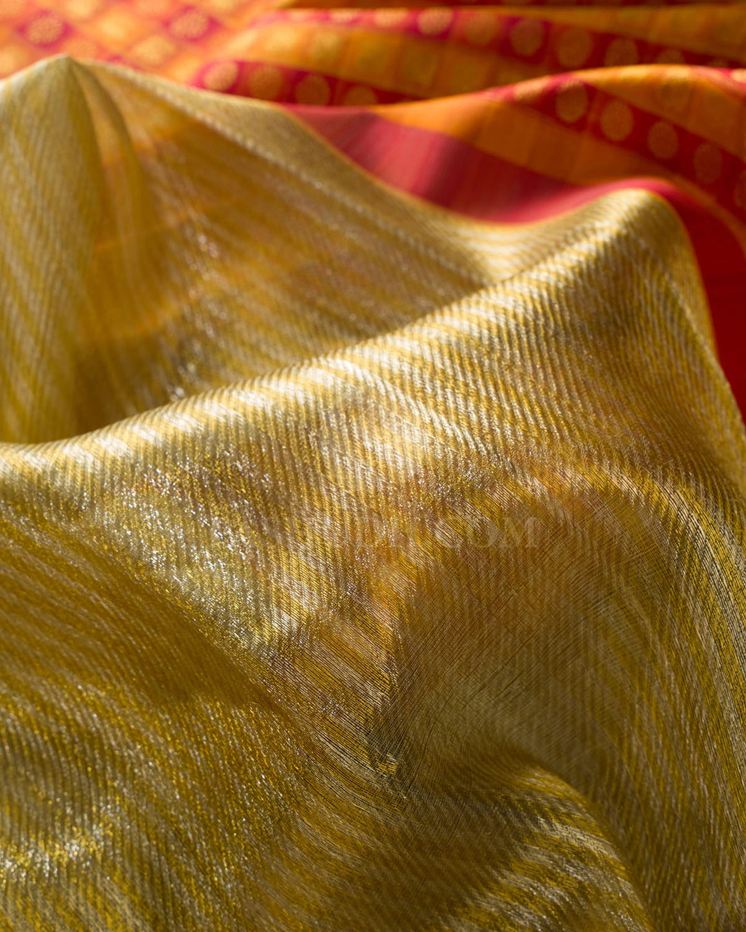 Gold And Silver Organza Shimmer Kanjivaram Silk Saree-S1854(A)