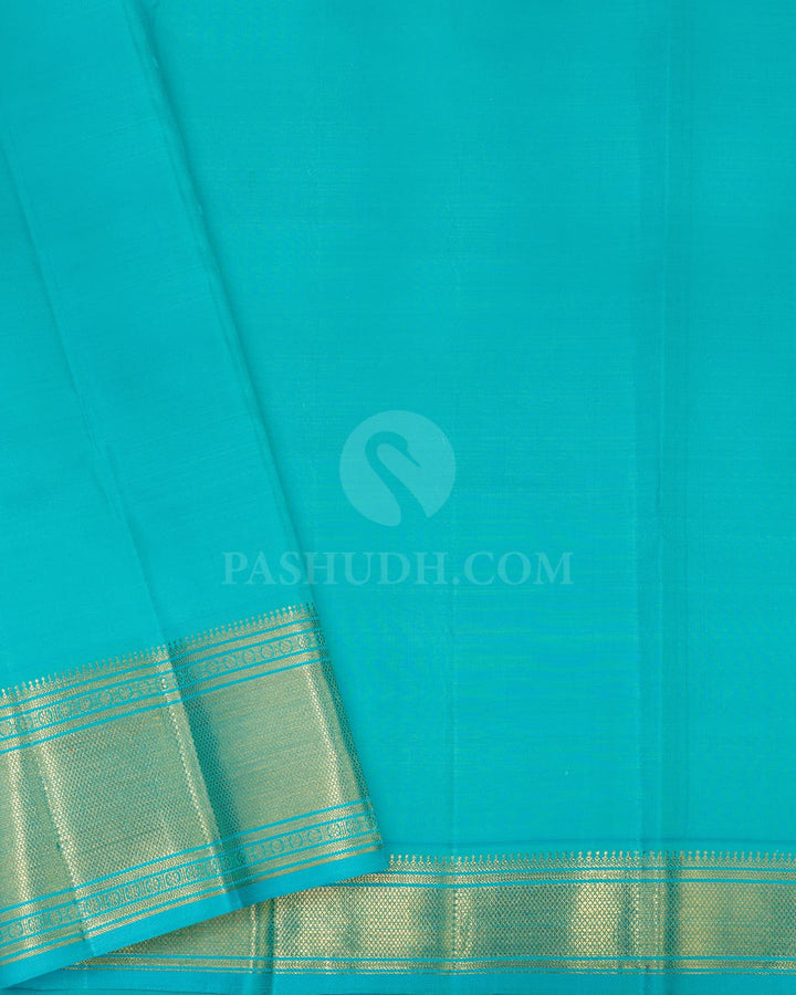 Dual Shaded Sky Blue Meenakari Kanjivaram Silk Saree-S1566(D)