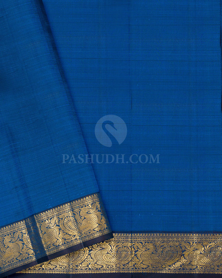 Gold And Silver Organza Shimmer Kanjivaram Silk Saree-S1442(B)