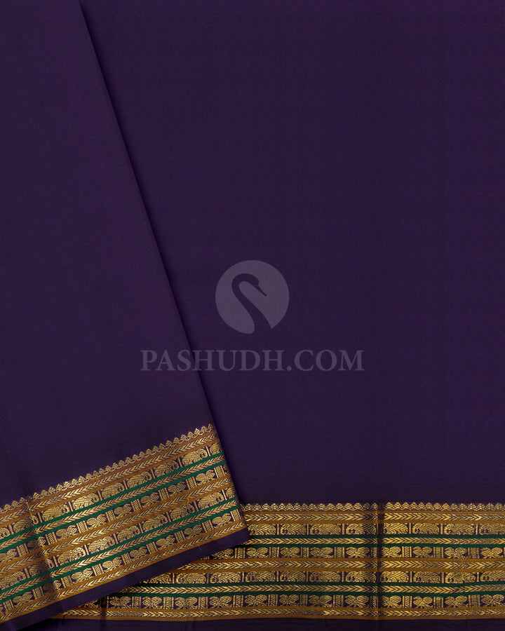 Dual Shaded Rani Pink Pure Zari Traditional Kanjivaram Silk Saree-SP467