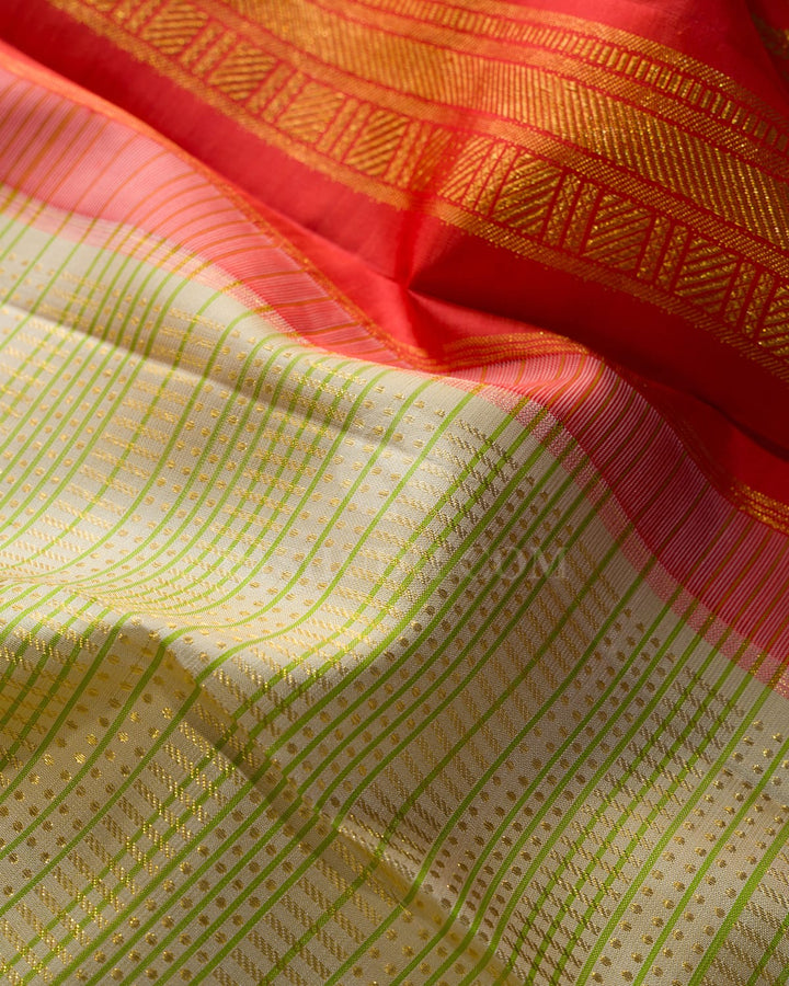 Dual Shaded Tussar Borderless Kanjivaram Silk Saree-S1419(D)