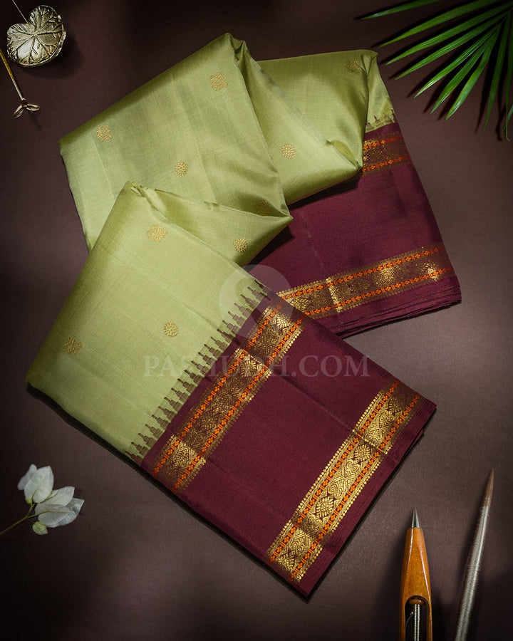 Pista Green Pure Zari Traditional Kanjivaram Silk Saree-SP466