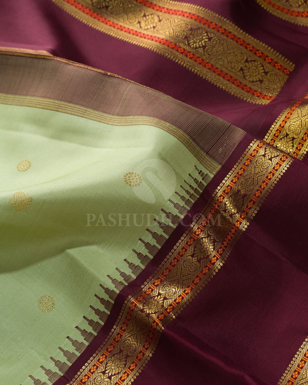 Pista Green Pure Zari Traditional Kanjivaram Silk Saree-SP466