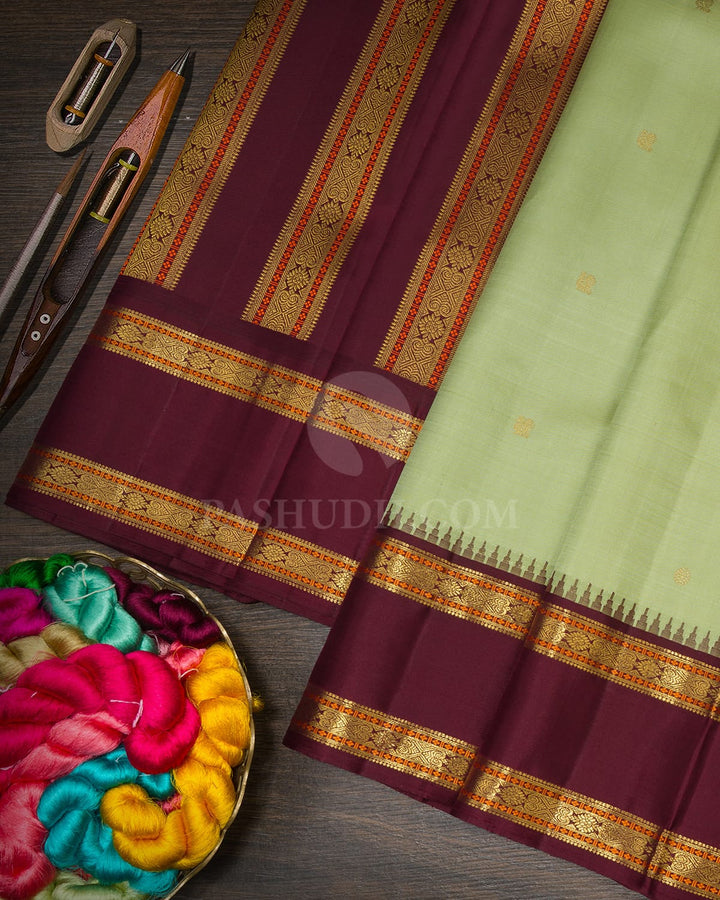 Pista Green Pure Zari Traditional Kanjivaram Silk Saree-SP466