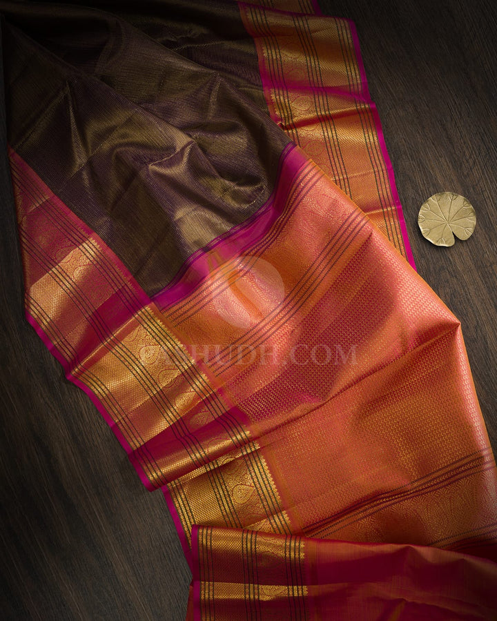 Plum Purple Vairaoosi Traditional Kanjivaram Silk Saree-S1847(A)