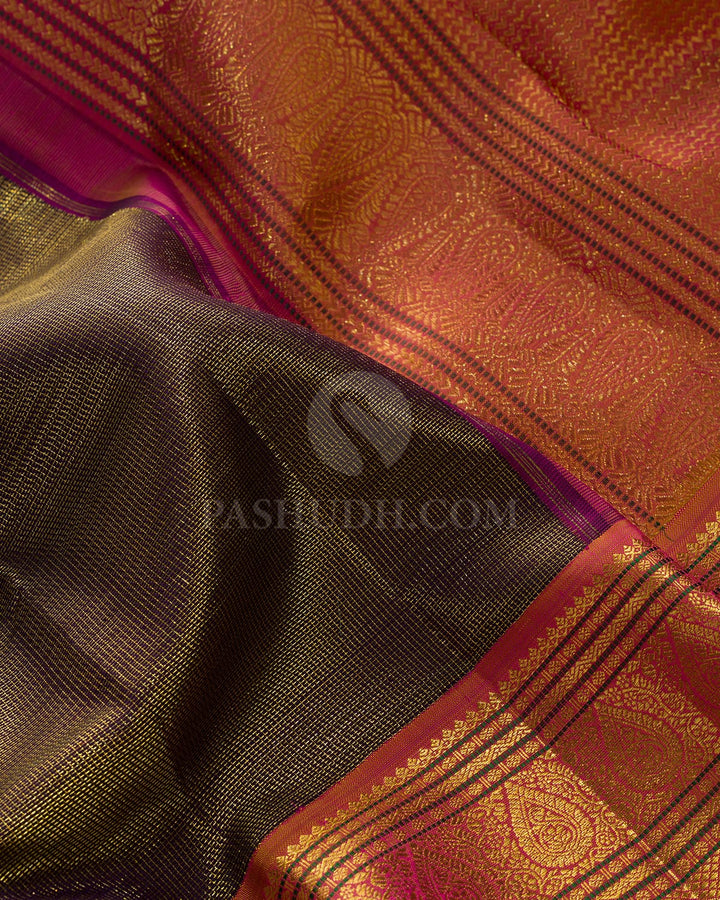 Plum Purple Vairaoosi Traditional Kanjivaram Silk Saree-S1847(A)