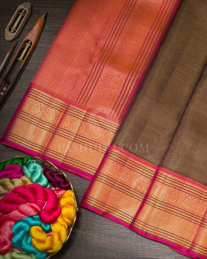 Plum Purple Vairaoosi Traditional Kanjivaram Silk Saree-S1847(A)