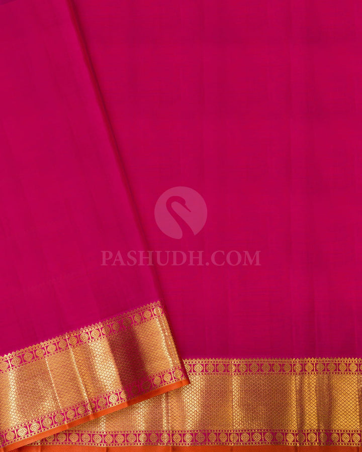 Dual Shaded Sky Blue Meenakari Kanjivaram Silk Saree-S1718(C)