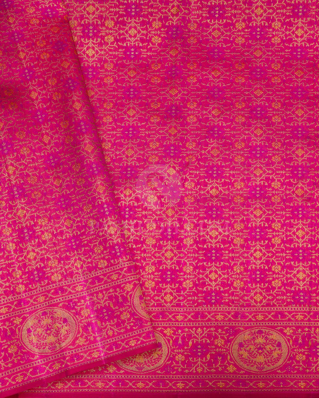 Mustard Yellow Antique Border Kanjivaram Silk Saree-S1764(C)