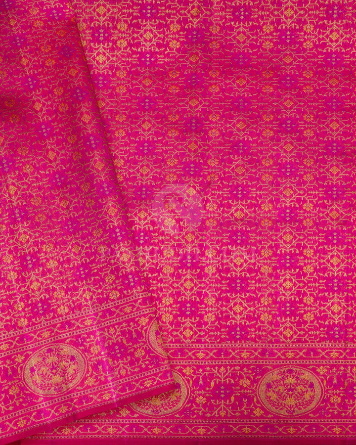 Mustard Yellow Antique Border Kanjivaram Silk Saree-S1764(C)