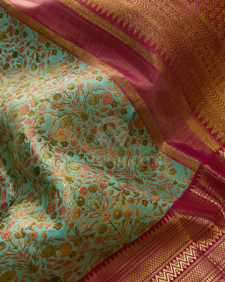 Light Blue Tissue Meenakari Kanjivaram Silk Saree-SP470