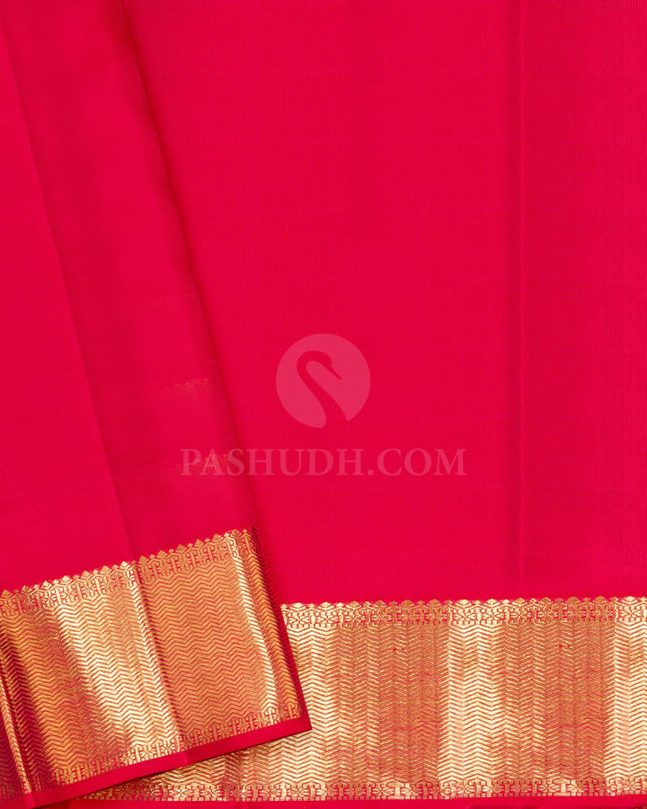 Bright Red Pure Zari Traditional Kanjivaram Silk Saree-SP469