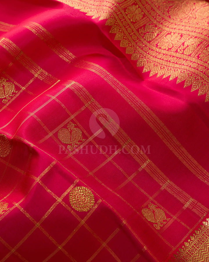 Bright Red Pure Zari Traditional Kanjivaram Silk Saree-SP469