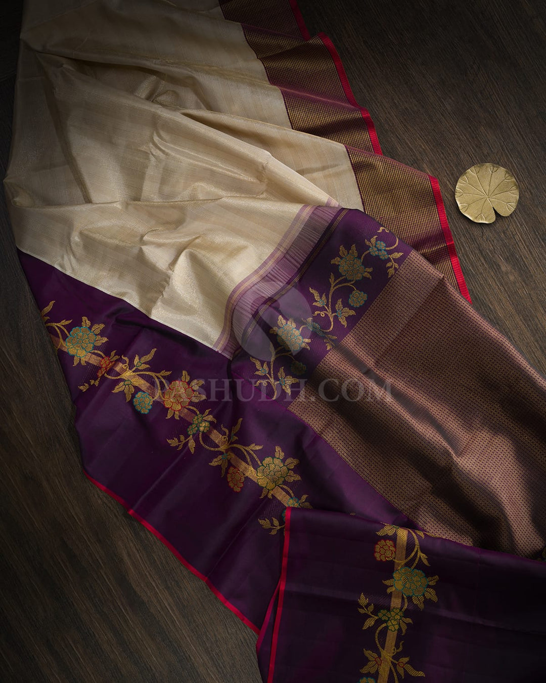 Half White Meenakari Kanjivaram Silk Saree-S1850(A)