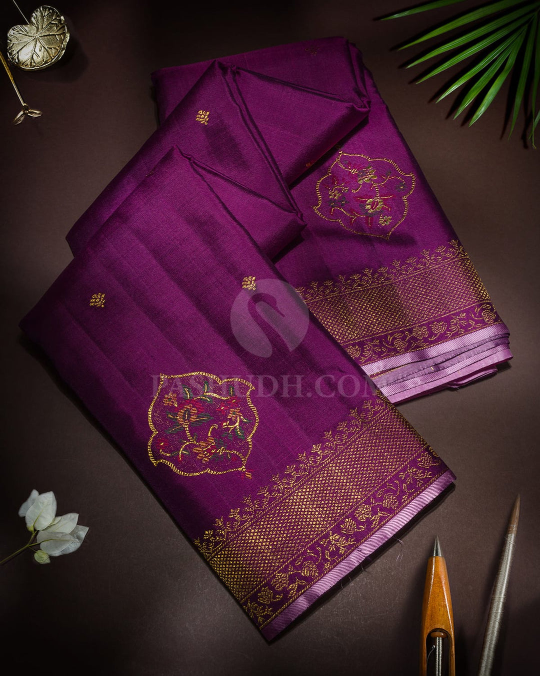 Royal Violet Meenakari Kanjivaram Silk Saree-S1848(A)
