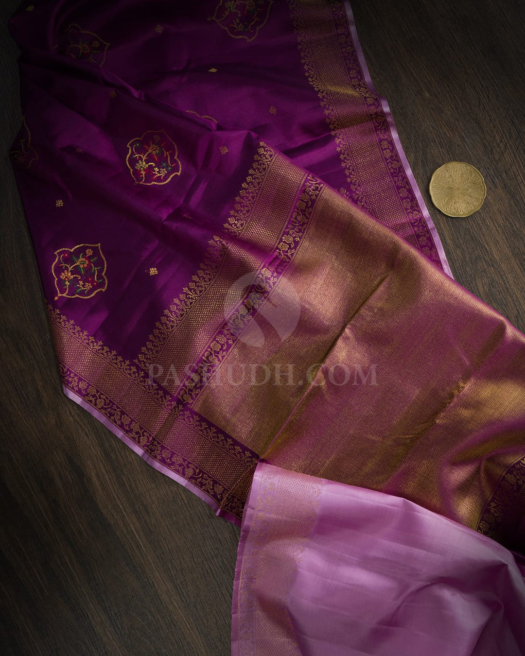 Royal Violet Meenakari Kanjivaram Silk Saree-S1848(A)