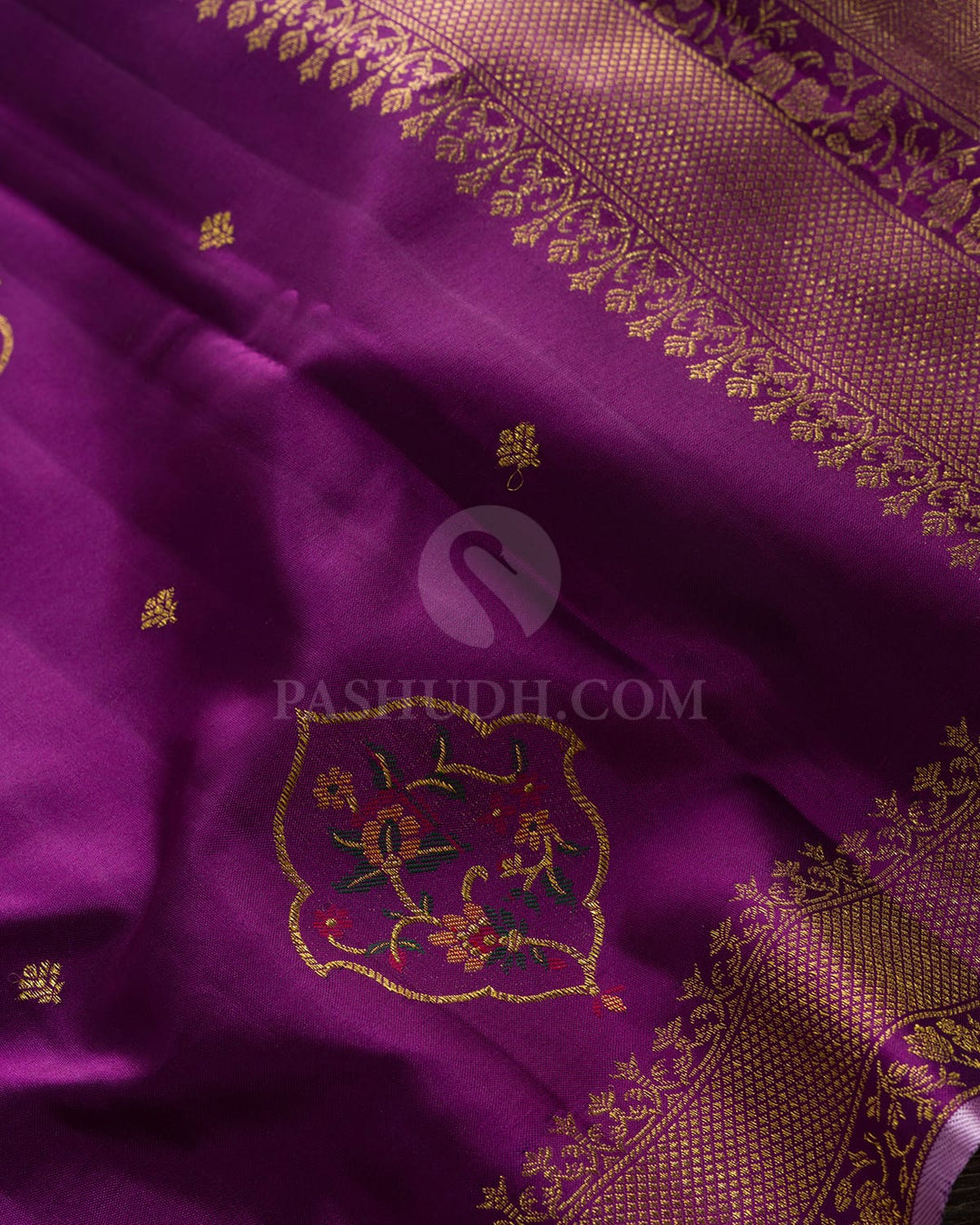 Royal Violet Meenakari Kanjivaram Silk Saree-S1848(A)