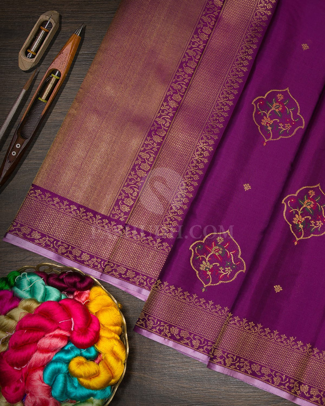 Royal Violet Meenakari Kanjivaram Silk Saree-S1848(A)