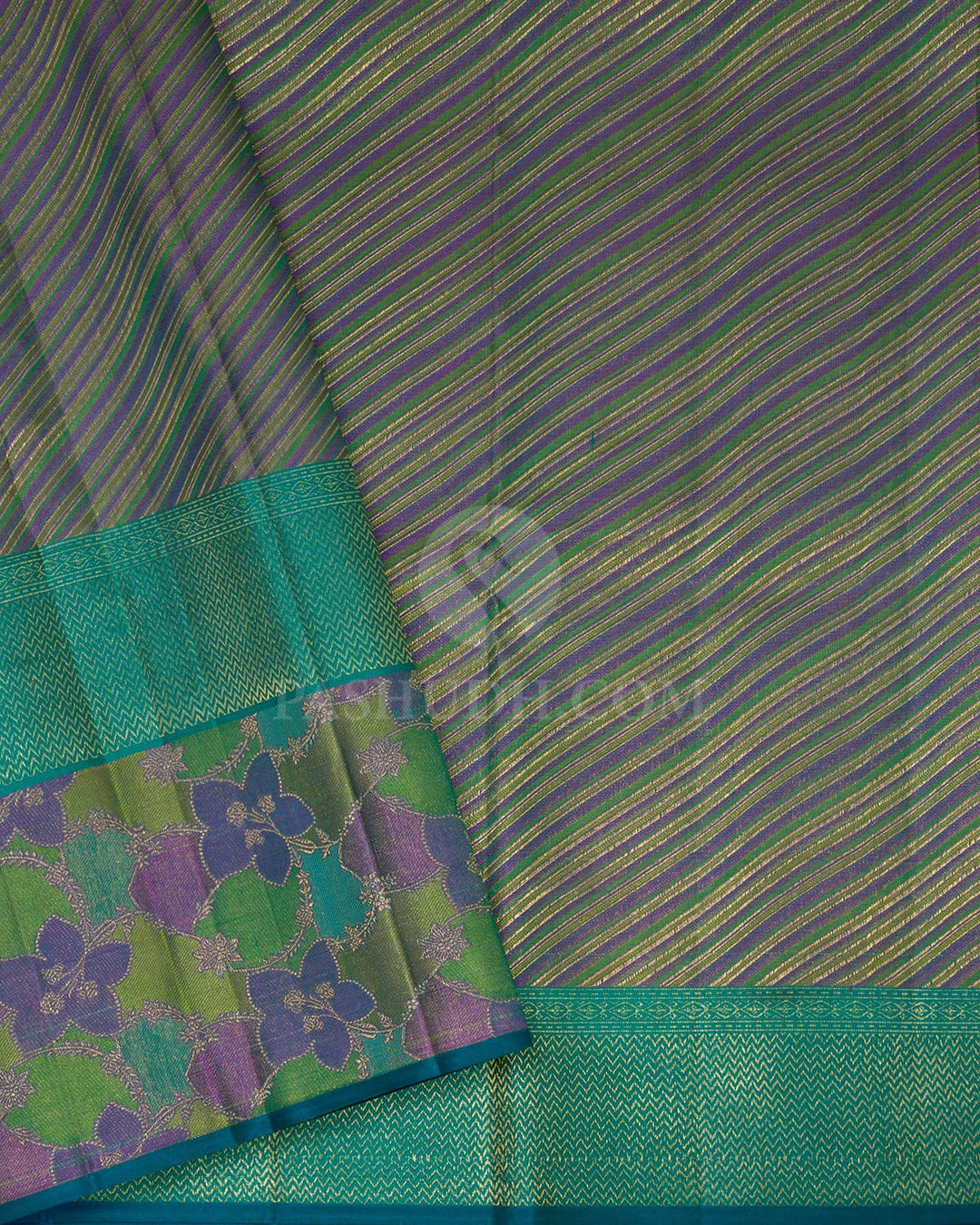 Sapphire Green Rangkat Kanjivaram Silk Saree-DJ480(A)