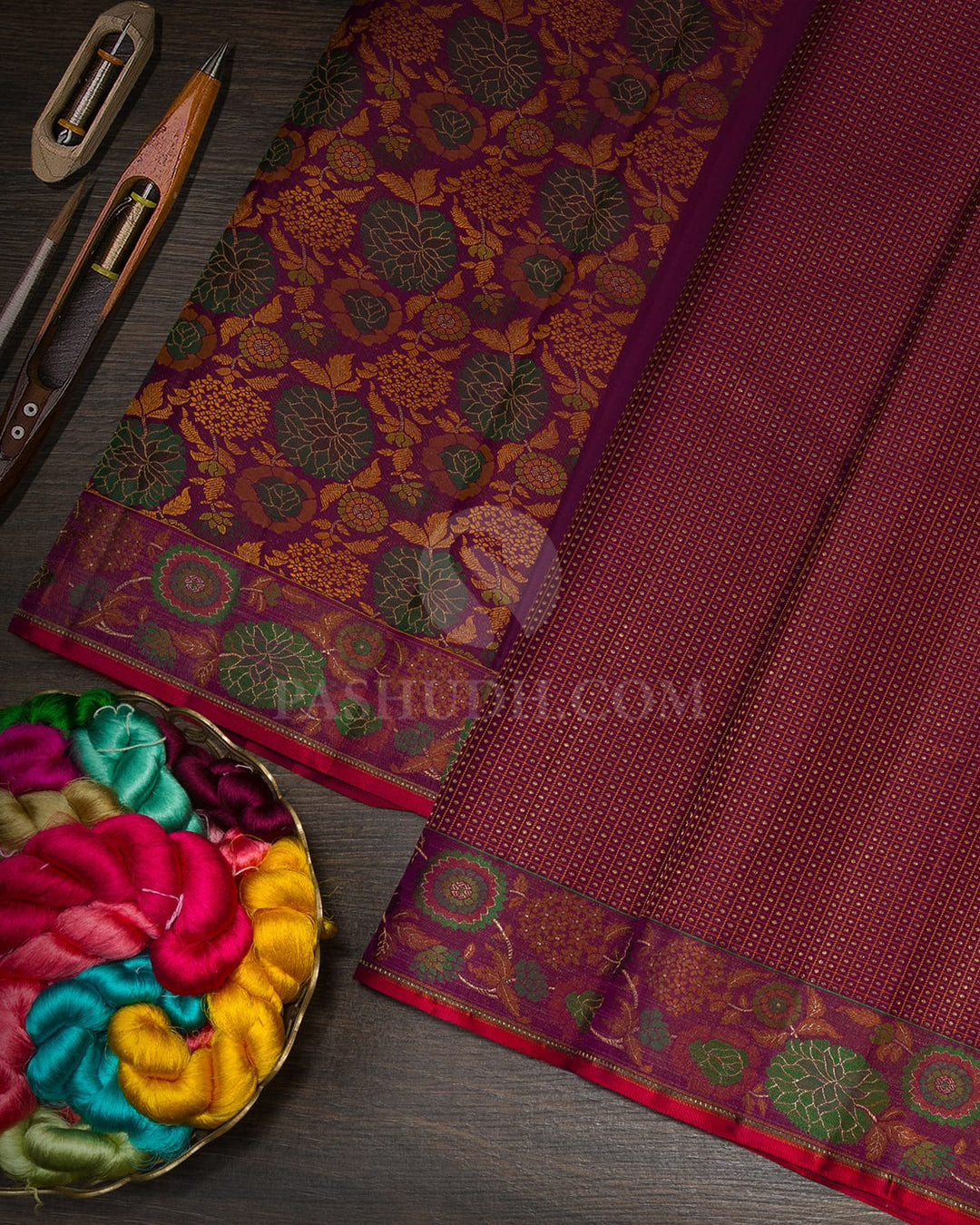 Dual Shaded Arakku Meenakari Kanjivaram Silk Saree-DJ477(A)