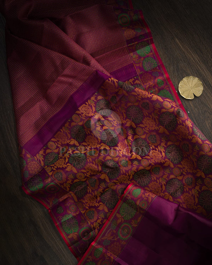 Dual Shaded Arakku Meenakari Kanjivaram Silk Saree-DJ477(A)