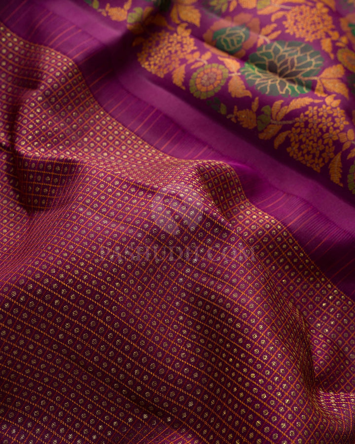 Dual Shaded Arakku Meenakari Kanjivaram Silk Saree-DJ477(A)
