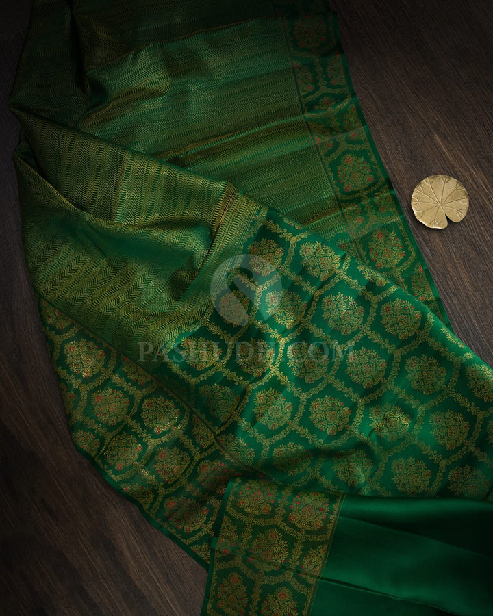 Forest Green Kanjivaram Silk Saree-D683(F)