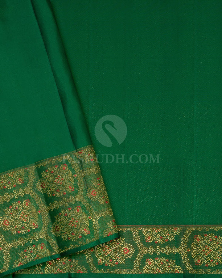 Forest Green Kanjivaram Silk Saree-D683(F)