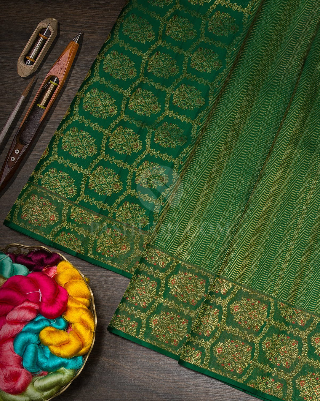 Forest Green Kanjivaram Silk Saree-D683(F)